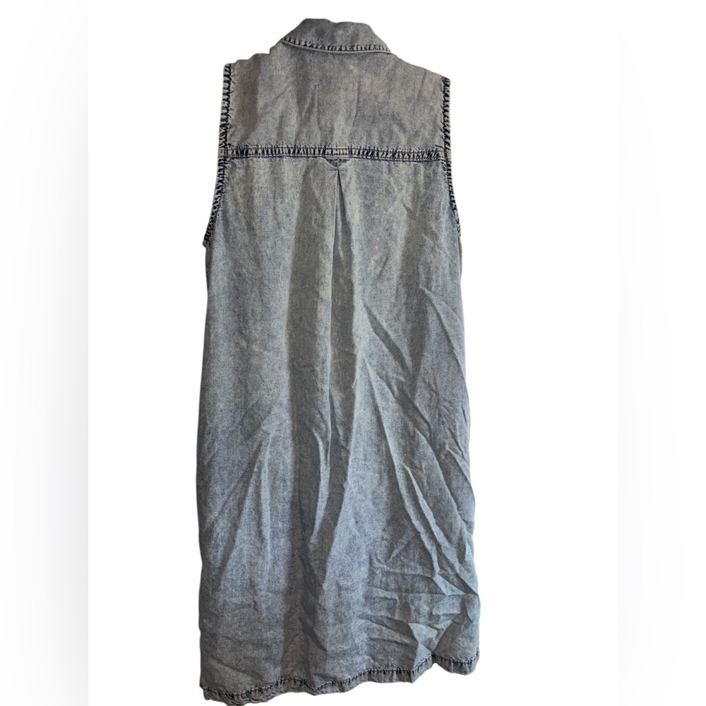 Pull&Bear Button Front Collared Denim Lightweight… - image 2